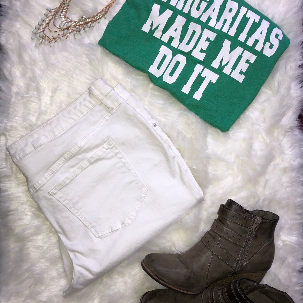 Ava & Viv white skinny cropped jeggings